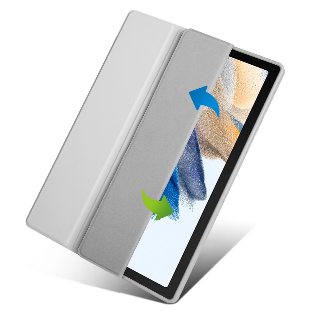 For Samsung Galaxy Tab A8 3-folding Acrylic Smart Leather Tablet Case(Grey)