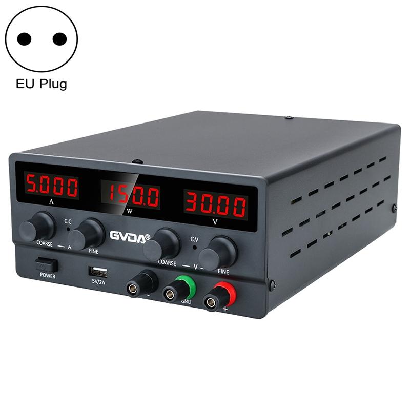 GVDA SPS-H3010 30V-10A Adjustable Voltage Regulator, Specification:EU Plug(Black)