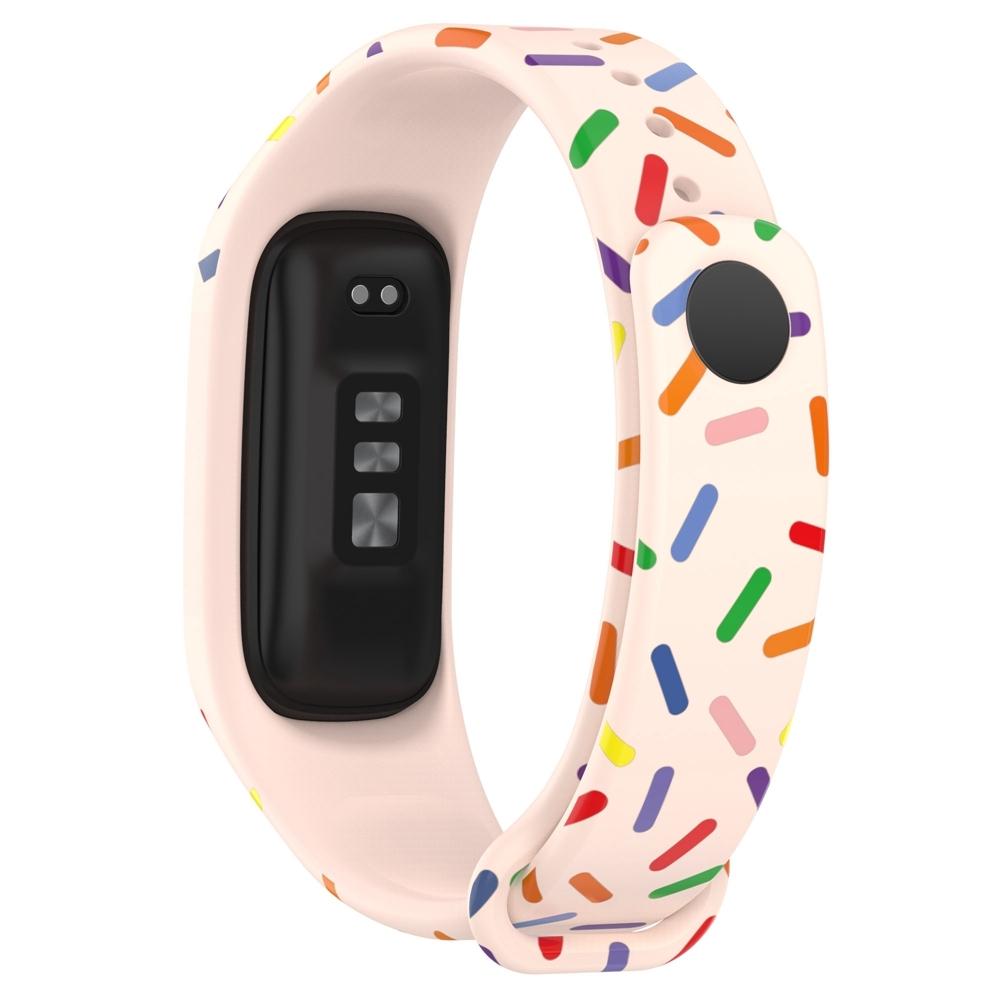 For OPPO Band Sports Rainbow Dots Silicone Watch Band(Light Pink)