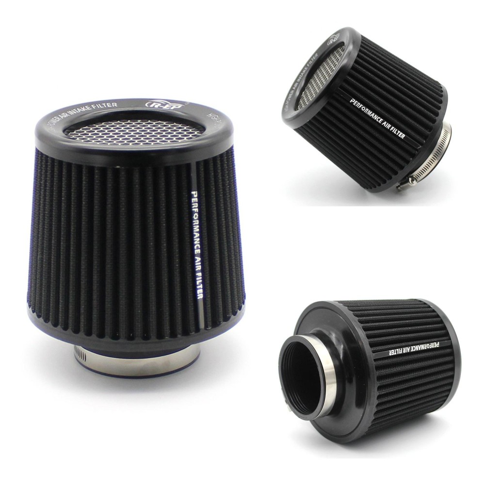 XH-UN077-079 Car High Flow Cold Cone Engine Air Intake Filter, Size:63mm(Black)