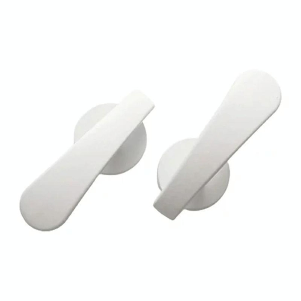 1pair Thickened Curved Hook Flat Hook Door Handle Hook Free Punch Free Installation Curtain Wall Hook(White)