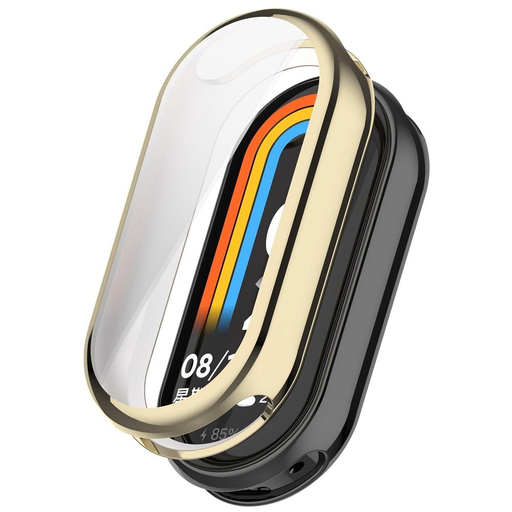 For Xiaomi Mi Band 8 Full Coverage TPU Electroplating Watch Protective Case(Light Gold)
