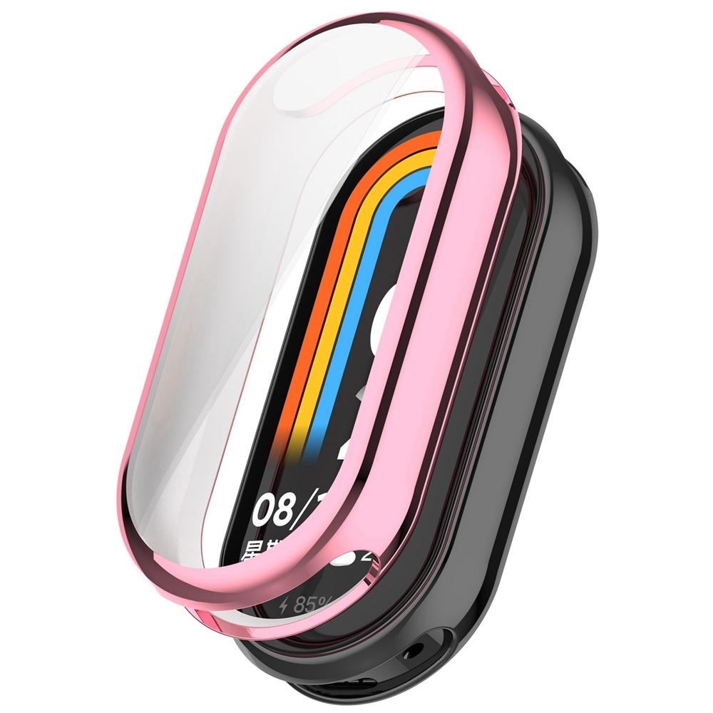 For Xiaomi Mi Band 8 Full Coverage TPU Electroplating Watch Protective Case(Pink)