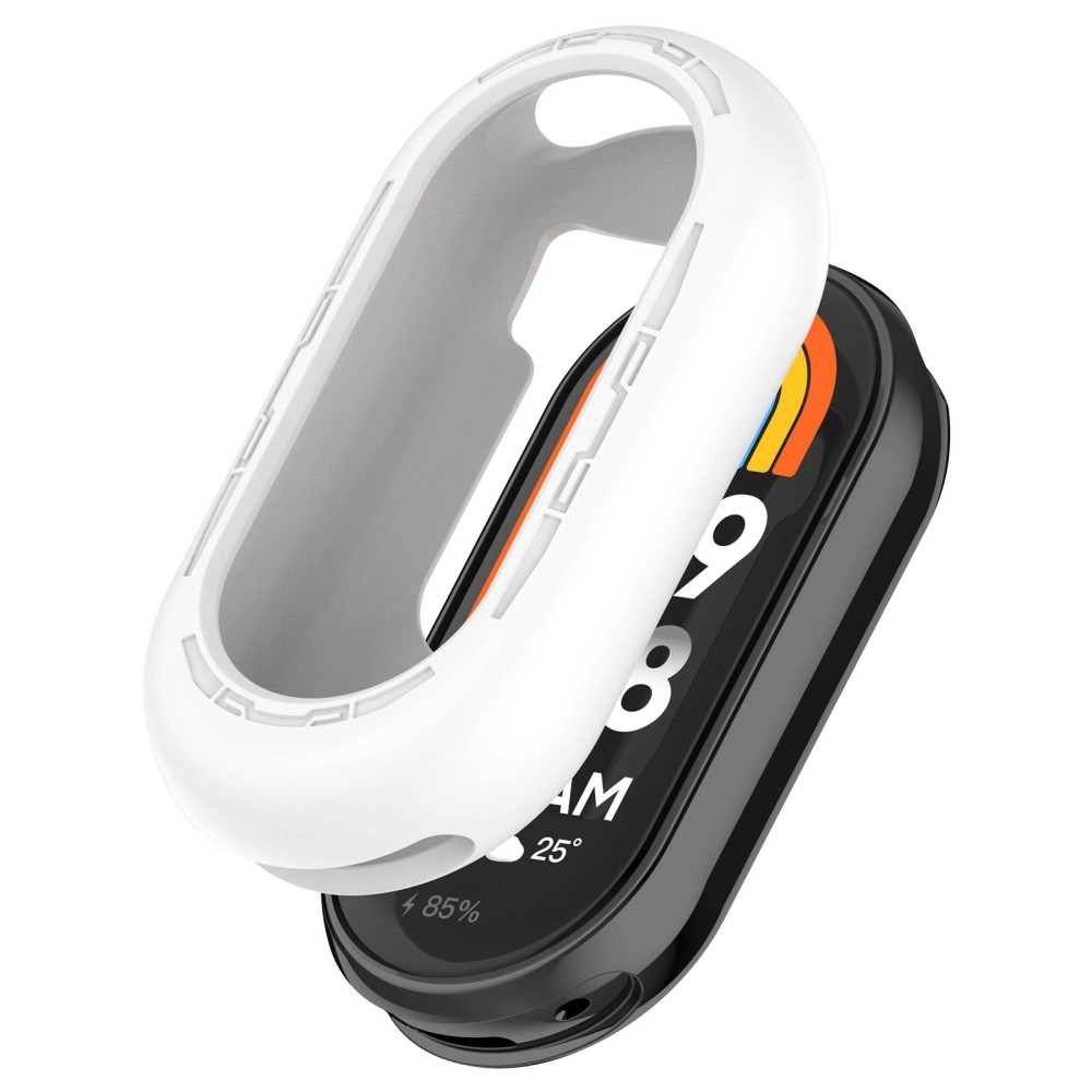 For Xiaomi Mi Band 8 Pure Color Silicone Watch Protective Case(White)