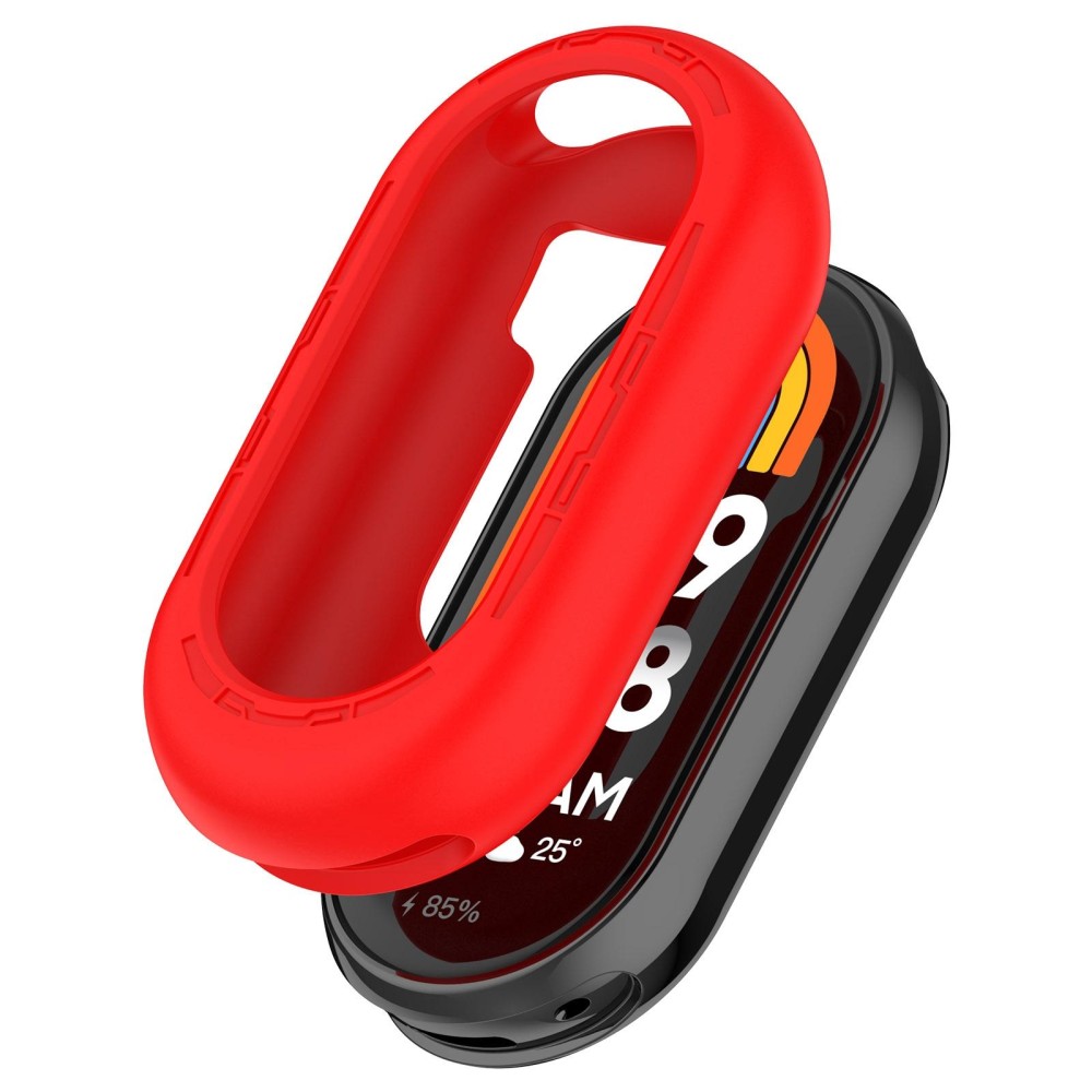 For Xiaomi Mi Band 8 Pure Color Silicone Watch Protective Case(Red)