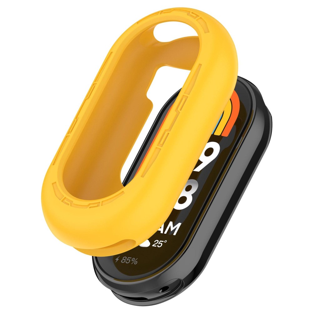 For Xiaomi Mi Band 8 Pure Color Silicone Watch Protective Case(Yellow)