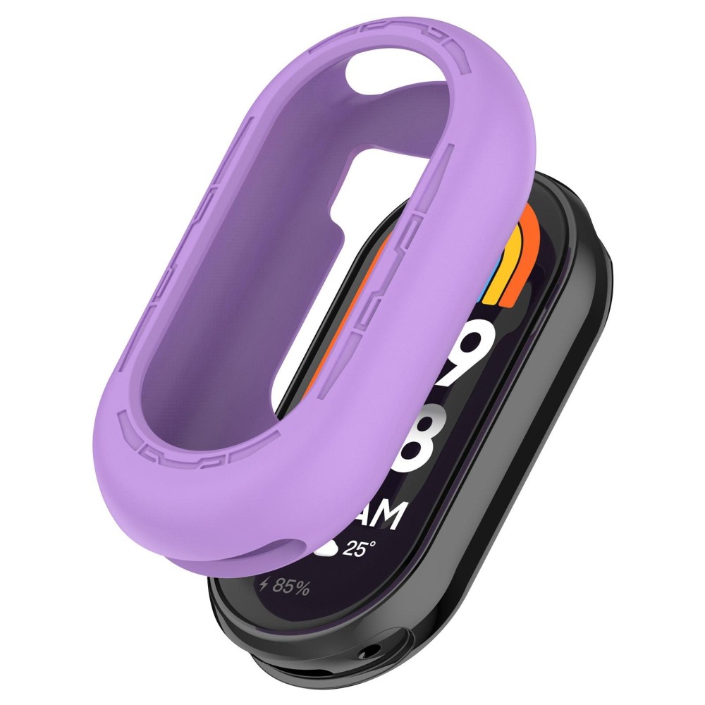 For Xiaomi Mi Band 8 Pure Color Silicone Watch Protective Case(Purple)
