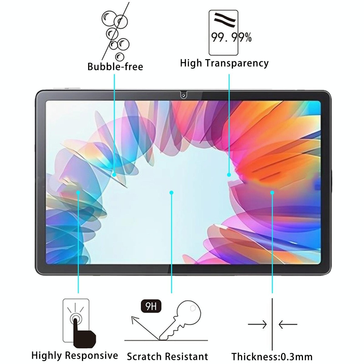 For Lenovo Tab M10a 5G 2pcs 9H 0.3mm Explosion-proof Tempered Glass Film