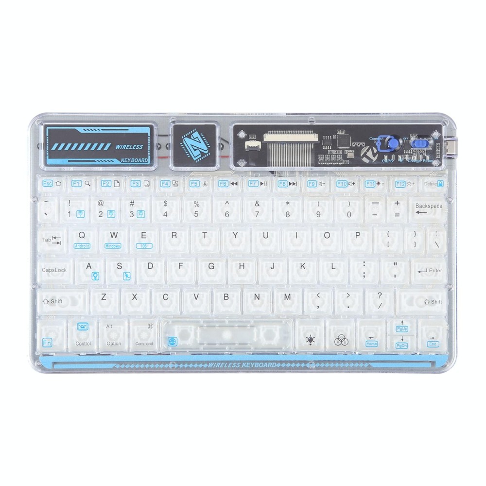 X11S 10 inch Tablet Universal Transparent Backlit Keyboard Compatible For iOS&Android&Windows System(Transparent)