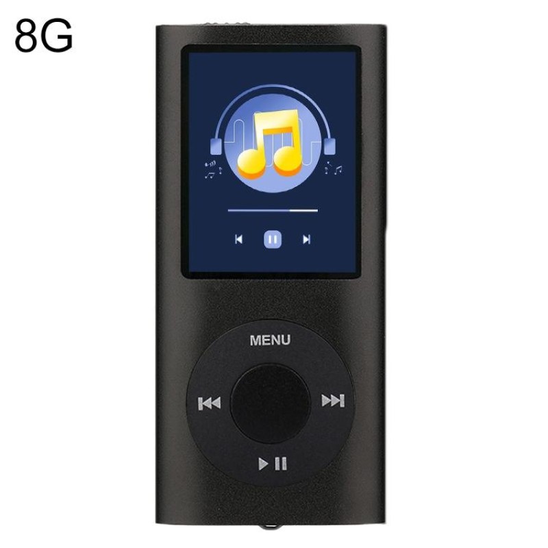 1.8 inch TFT Screen Metal MP4 Player With 8G TF Card+Earphone+Cable(Black)