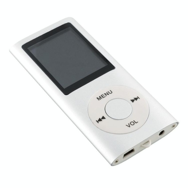1.8 inch TFT Screen Metal MP4 Player With 16G TF Card+Earphone+Cable(Silver)