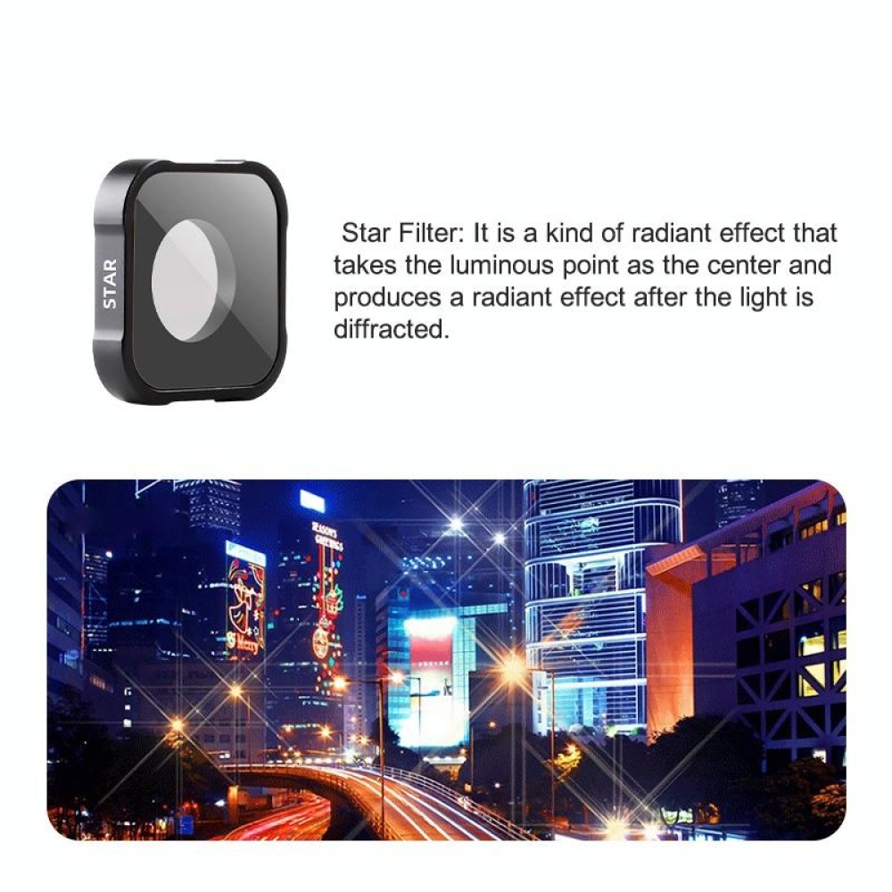 STAR Filter Action Camera Lens Filter For GoPro Hero11 Black / Hero11 Black mini / HERO10 Black / HERO9 Black