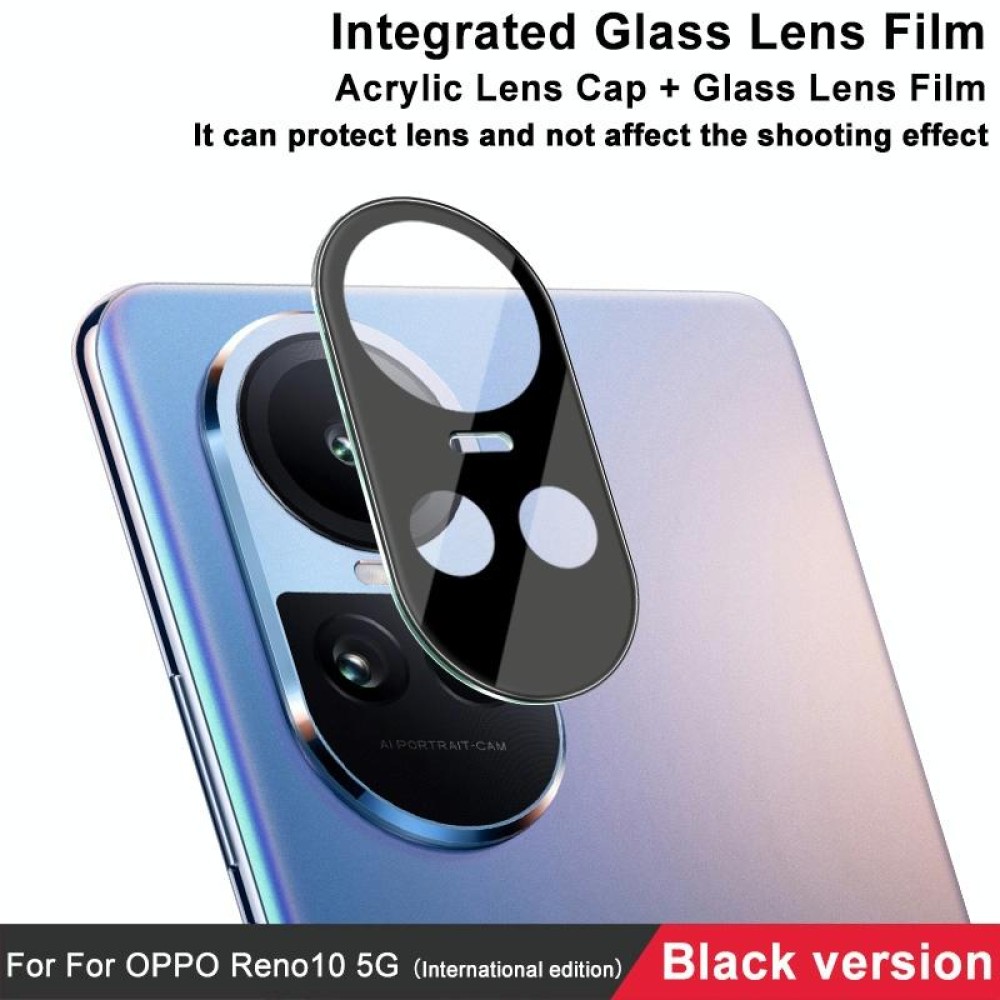 For OPPO Reno10 5G Global / Reno10 Pro 5G Global imak High Definition Integrated Glass Lens Film Black Version
