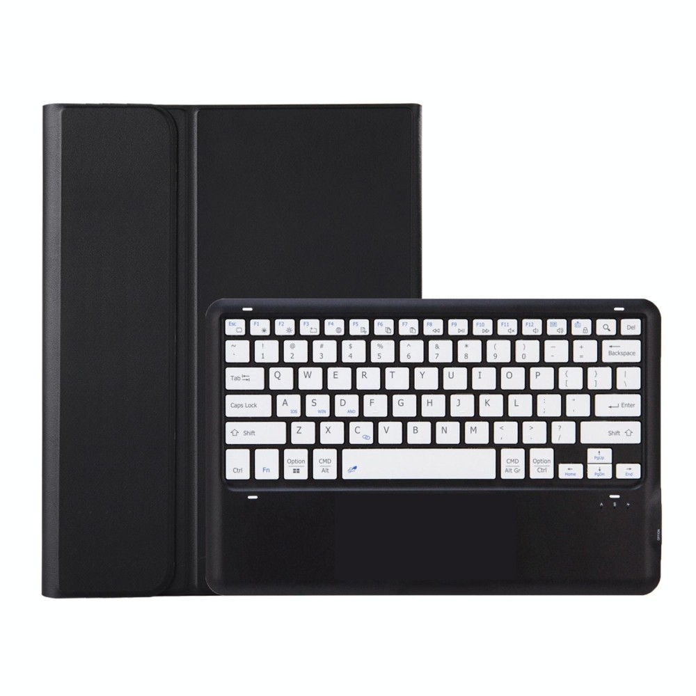 For Samsung Galaxy Tab S9+ A810B Pen Slot Detachable Bluetooth Keyboard Leather Tablet Case(Black+White)
