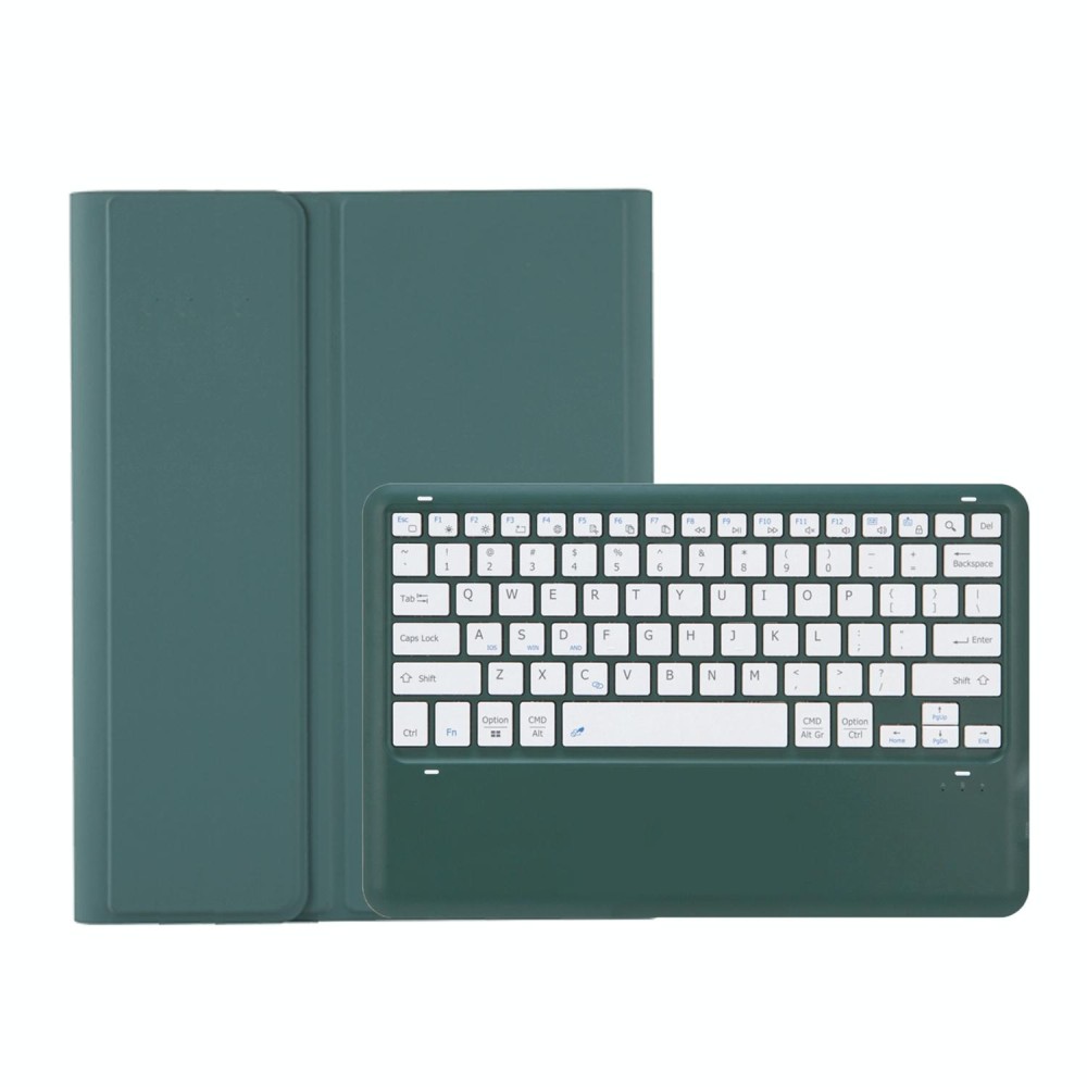 For Samsung Galaxy Tab S9+ A810B Pen Slot Detachable Bluetooth Keyboard Leather Tablet Case(Dark Green)