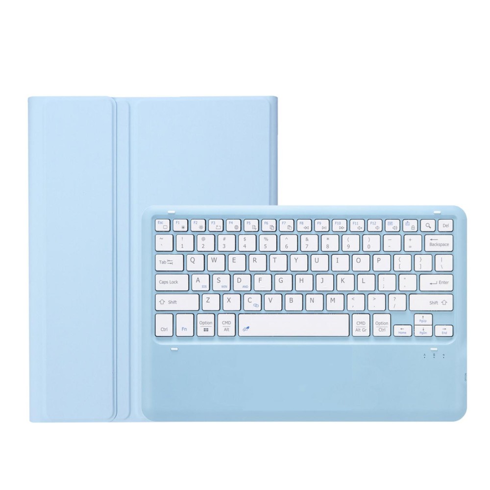 For Samsung Galaxy Tab S9+ A810B Pen Slot Detachable Bluetooth Keyboard Leather Tablet Case(Sky Blue)
