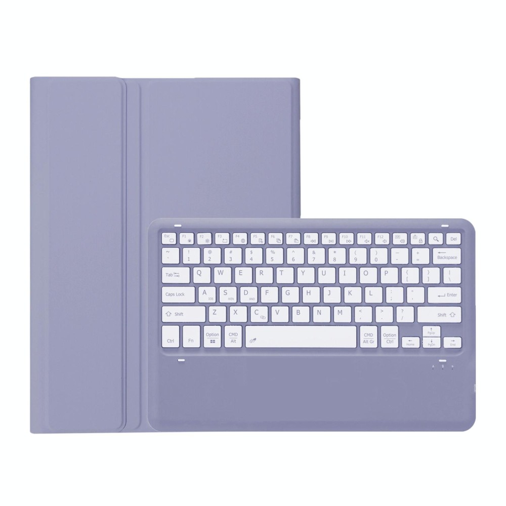 For Samsung Galaxy Tab S9+ A810B Pen Slot Detachable Bluetooth Keyboard Leather Tablet Case(Purple)