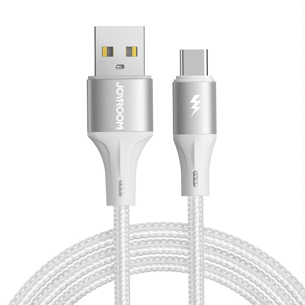 JOYROOM SA25-AC3 3A USB to USB-C/Type-C Fast Charge Data Cable, Length:1.2m(White)