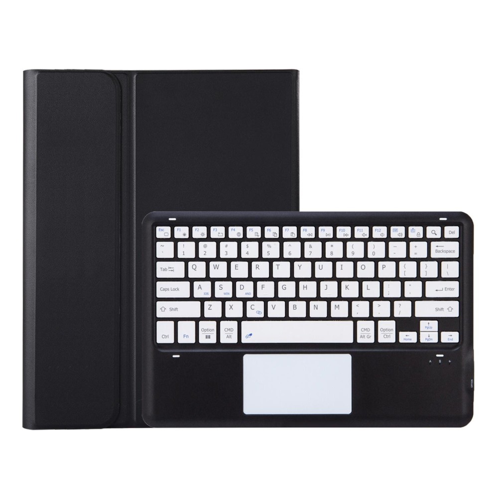 For Samsung Galaxy Tab S9+ A810B-A Touch Pad Detachable Bluetooth Keyboard Leather Tablet Case(Black+White)