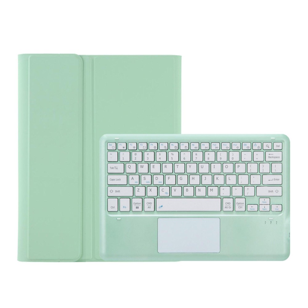 For Samsung Galaxy Tab S9+ A810B-A Touch Pad Detachable Bluetooth Keyboard Leather Tablet Case(Mint Green)