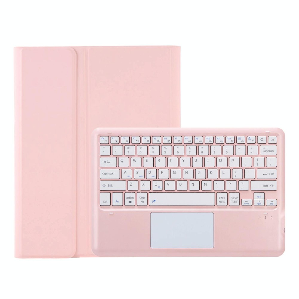 For Samsung Galaxy Tab S9 FE+ A810B-A Touch Pad Detachable Bluetooth Keyboard Leather Tablet Case(Pink)