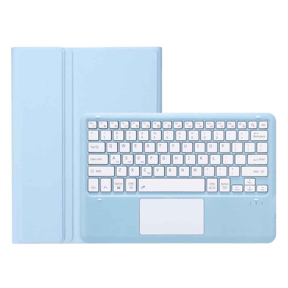For Samsung Galaxy Tab S9 FE+ A810B-A Touch Pad Detachable Bluetooth Keyboard Leather Tablet Case(Sky Blue)