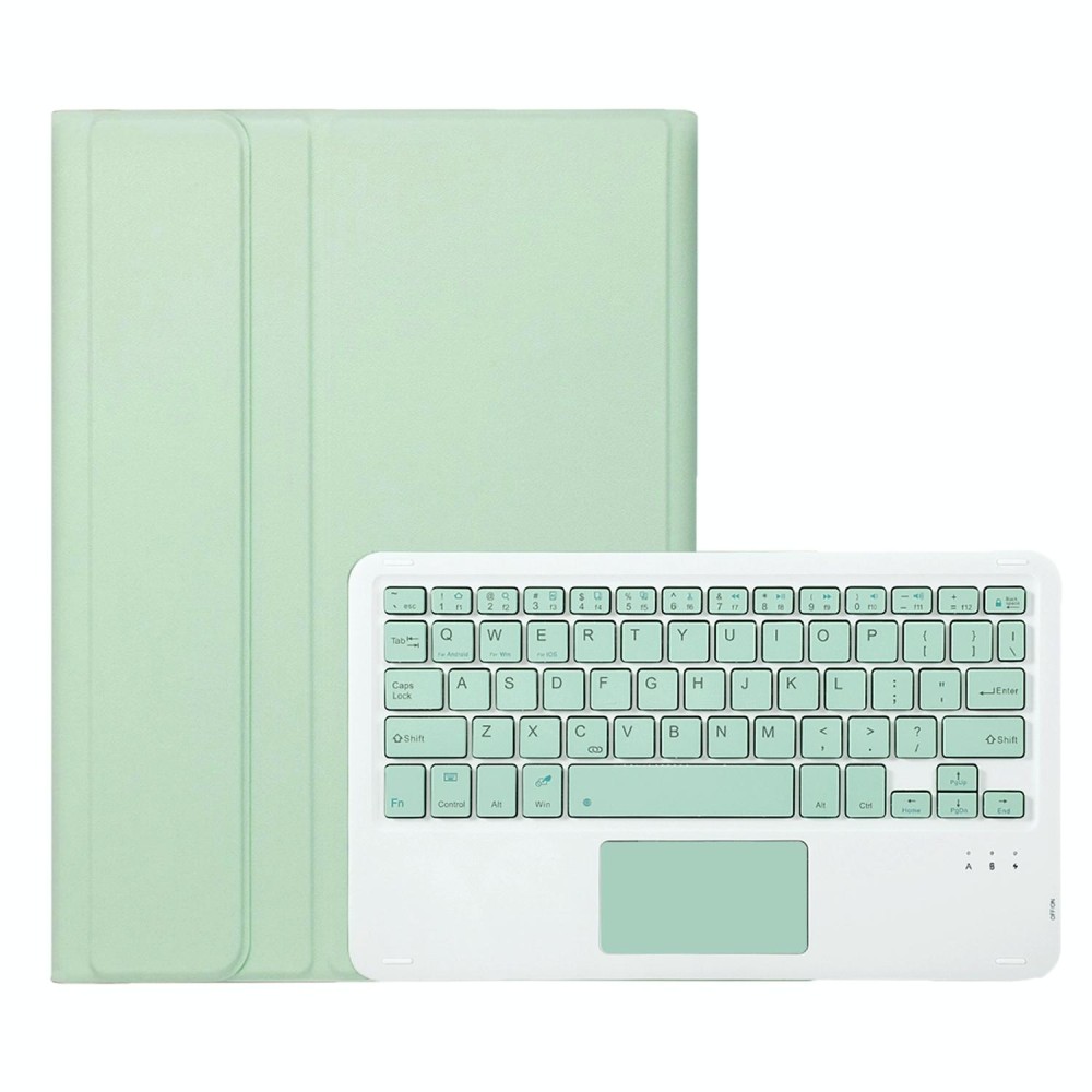 For Samsung Galaxy Tab S9 A710B-A Candy Color TPU Touch Bluetooth Keyboard Leather Tablet Case with Pen Holder(Light Green)