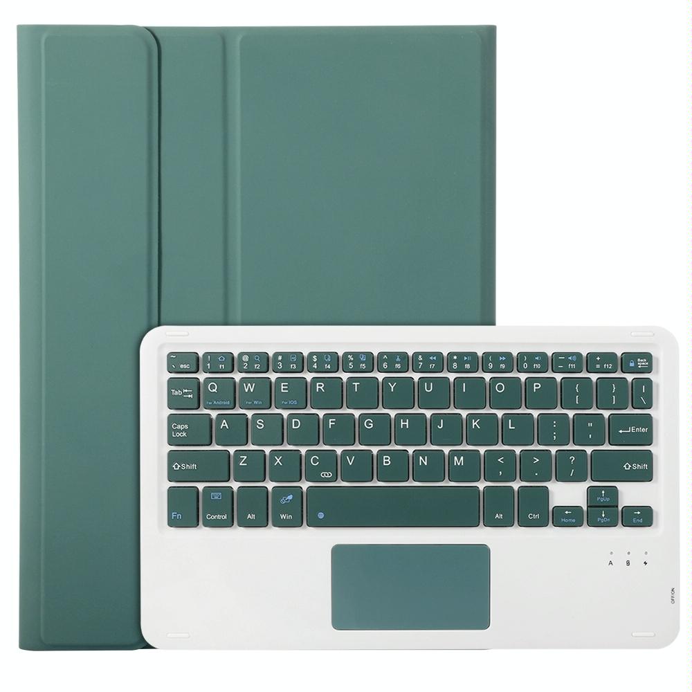 For Samsung Galaxy Tab S9 A710B-A Candy Color TPU Touch Bluetooth Keyboard Leather Tablet Case with Pen Holder(Dark Green)