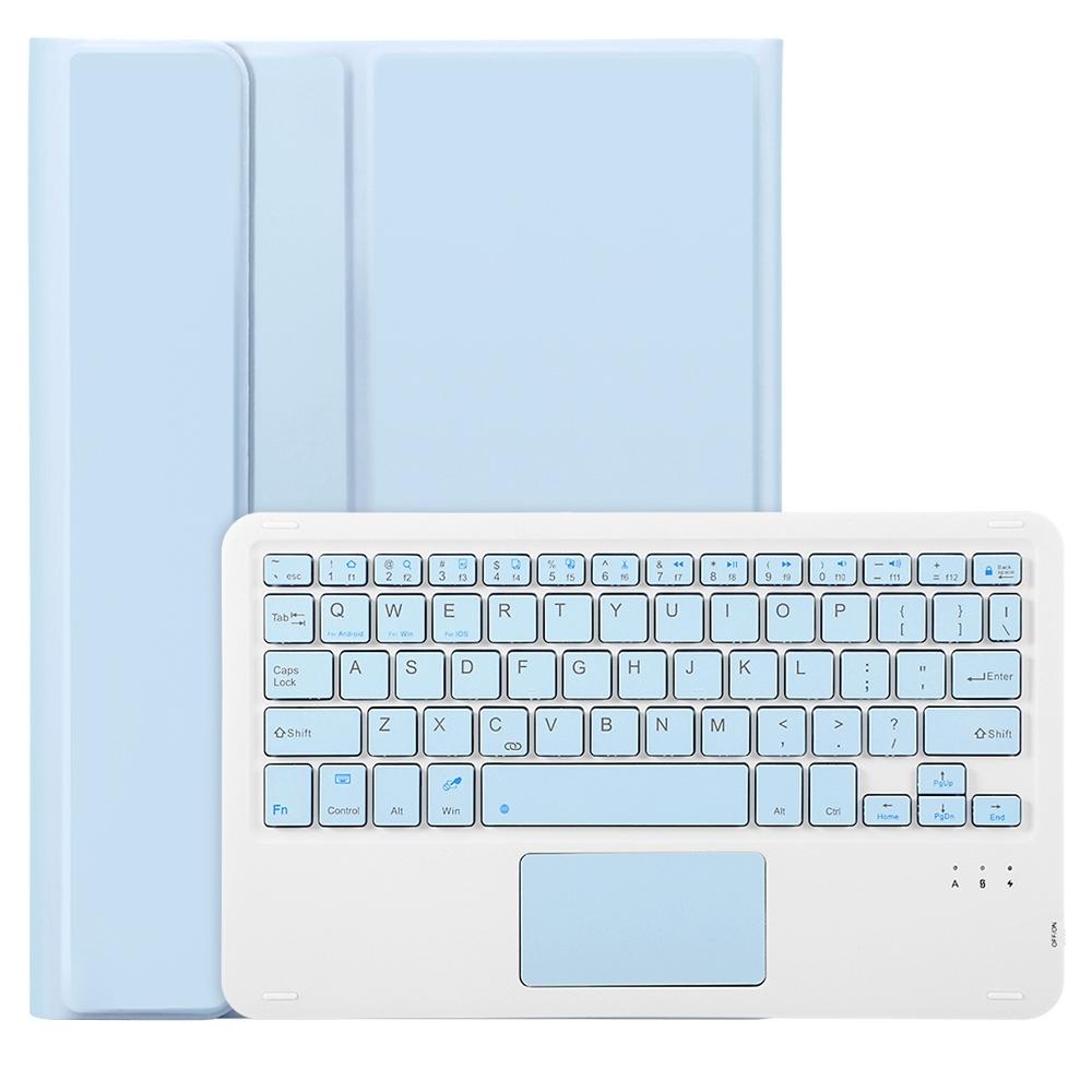 For Samsung Galaxy Tab S9 A710B-A Candy Color TPU Touch Bluetooth Keyboard Leather Tablet Case with Pen Holder(Ice Blue)