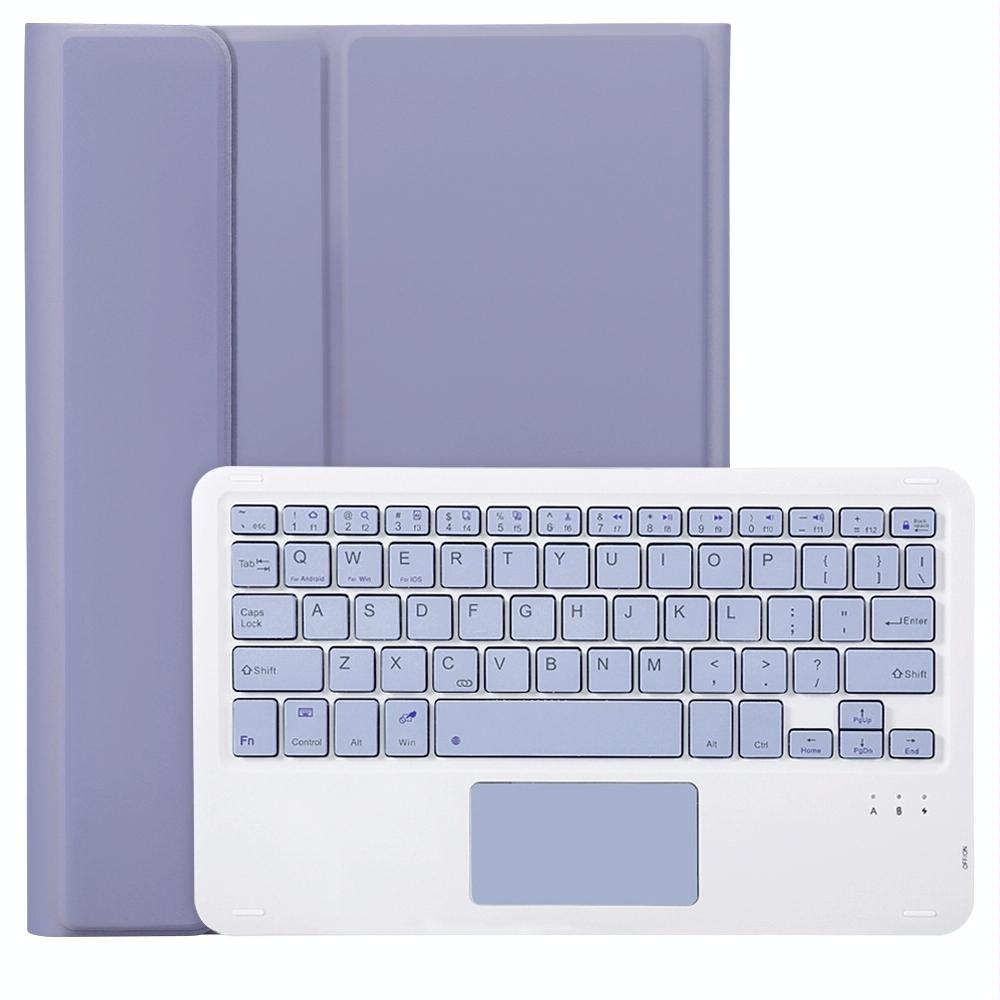 For Samsung Galaxy Tab S9 A710B-A Candy Color TPU Touch Bluetooth Keyboard Leather Tablet Case with Pen Holder(Purple)