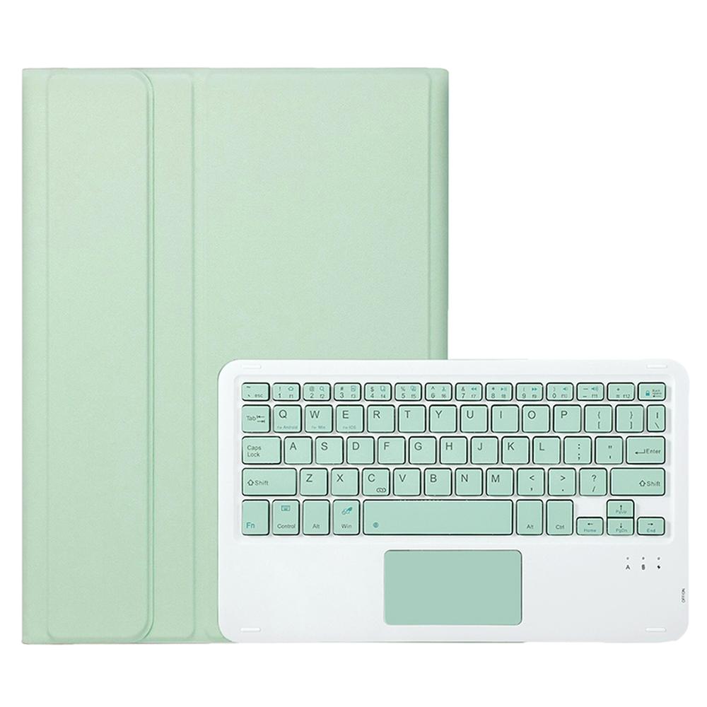 For Samsung Galaxy Tab S9 FE A710B-A Candy Color TPU Touch Bluetooth Keyboard Leather Tablet Case with Pen Holder(Light Green)