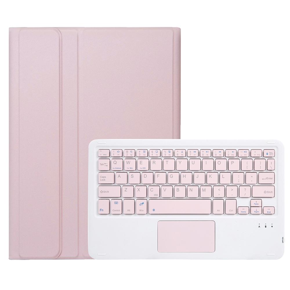 For Samsung Galaxy Tab S9 FE A710B-A Candy Color TPU Touch Bluetooth Keyboard Leather Tablet Case with Pen Holder(Pink)