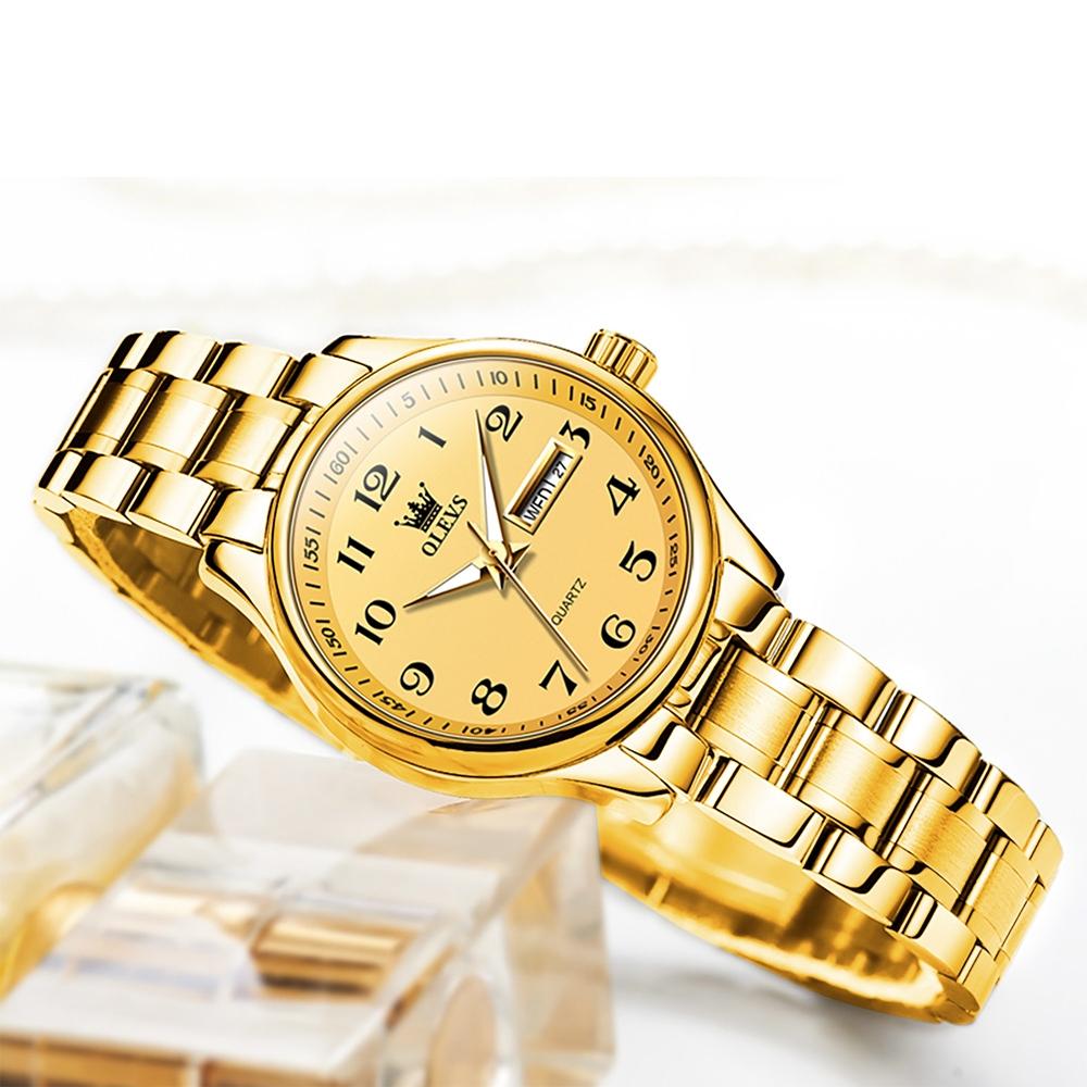 OLEVS 5567 Women Steel Strap Waterproof Quartz Watch(Gold)
