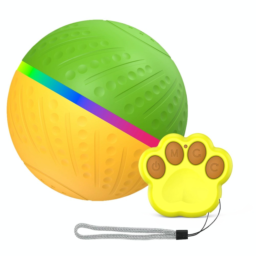 O3 8.5cm Intelligent Remote Control Pet Toy Dog Training Luminous Ball with Radar Trigger(Yellow+Green)