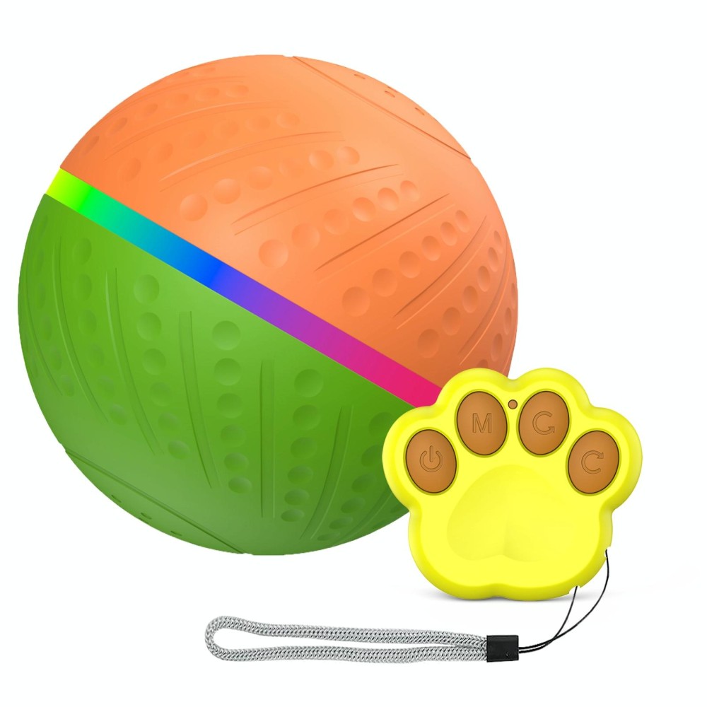 O3 8.5cm Intelligent Remote Control Pet Toy Dog Training Luminous Ball with Radar Trigger(Green+Orange)