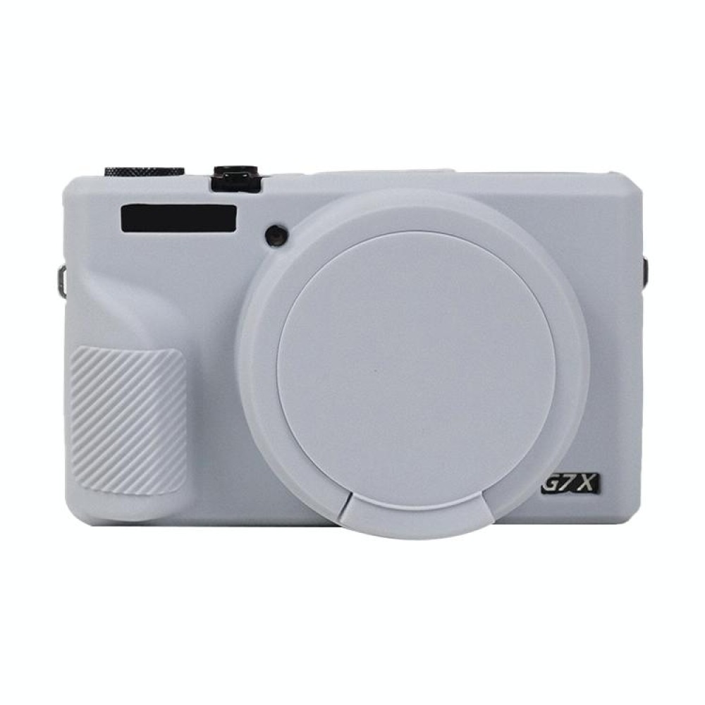 For Canon PowerShot G7 X Mark III / G7X3 Soft Silicone Protective Case with Lens Cover(Grey)