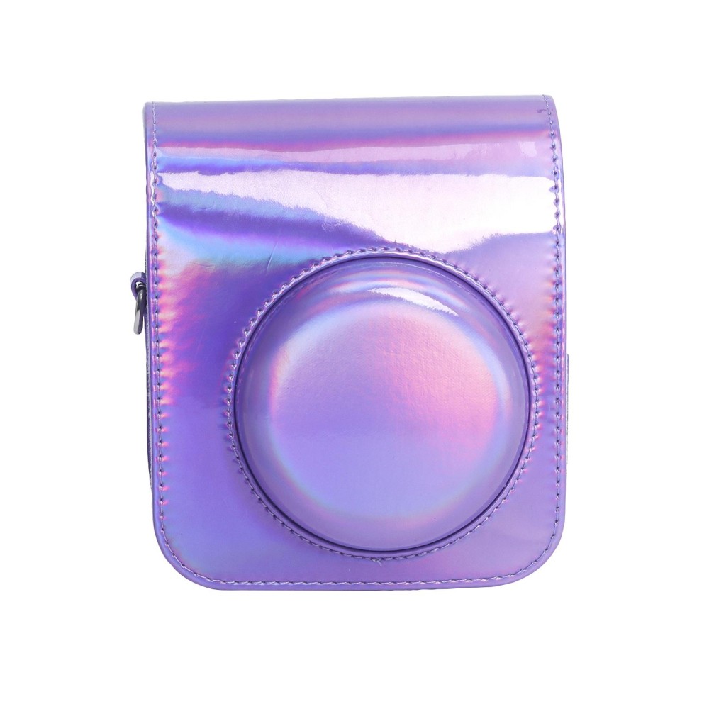 For FUJIFILM instax mini 12 Laser Full Body Leather Case Camera Bag with Strap(Purple)
