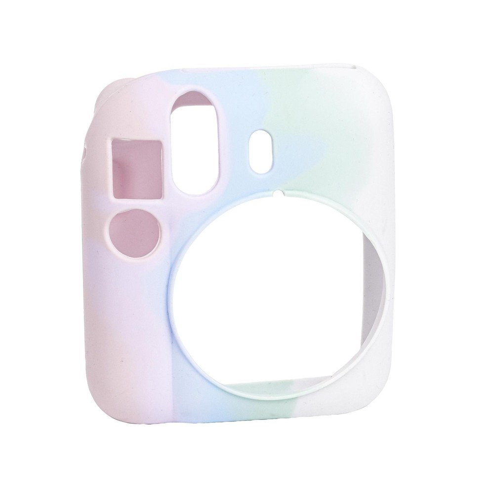 For FUJIFILM instax mini 12 Soft Silicone Camera Protective Case(Pink Blue White)