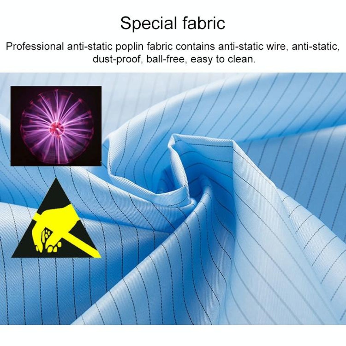 Electronic Factory Anti Static Blue Dust-free Clothing Stripe Dust-proof Clothing, Size:M(Yellow)