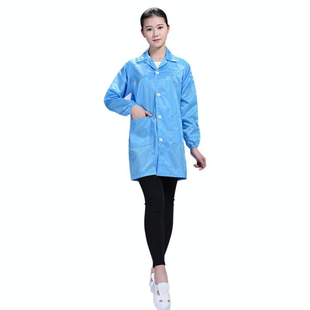 Electronic Factory Anti Static Blue Dust-free Clothing Stripe Dust-proof Clothing, Size:XXXL(Blue)