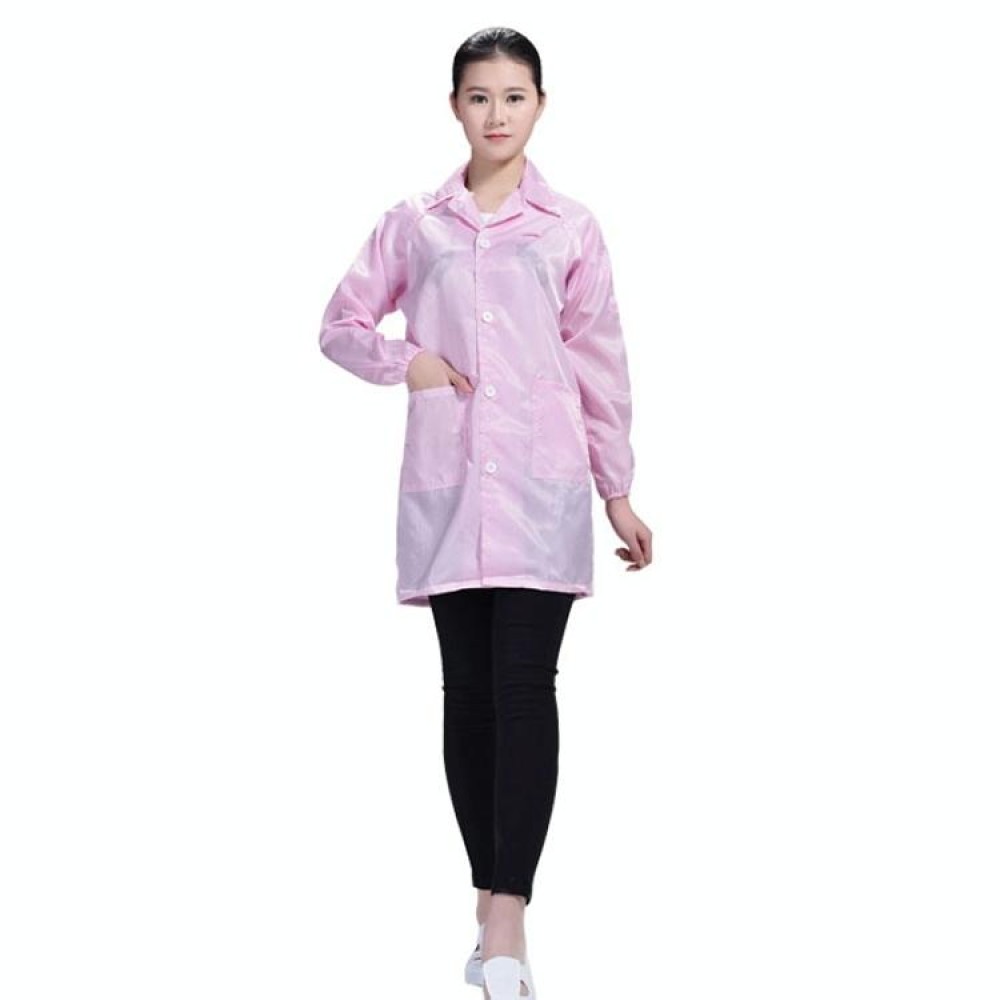 Electronic Factory Anti Static Blue Dust-free Clothing Stripe Dust-proof Clothing, Size:XXXL(Pink)