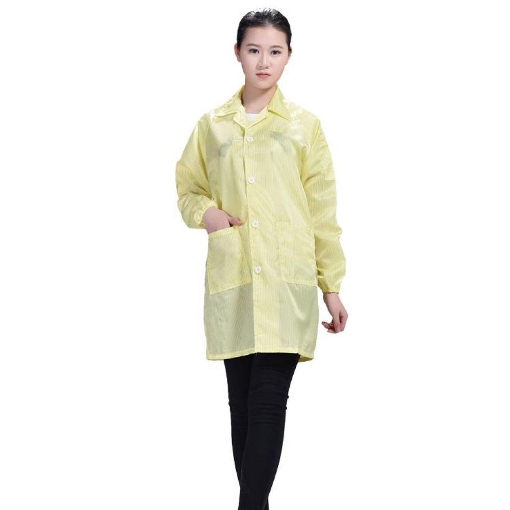 Electronic Factory Anti Static Blue Dust-free Clothing Stripe Dust-proof Clothing, Size:XXXL(Yellow)