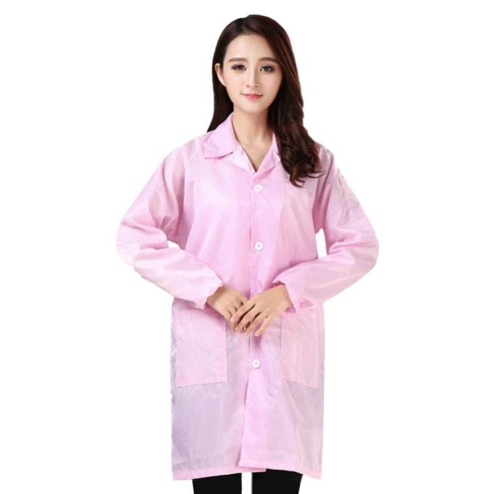 Electronic Factory Anti Static Blue Dust-free Clothing Stripe Dust-proof Clothing, Size:XXXXXL(Pink)