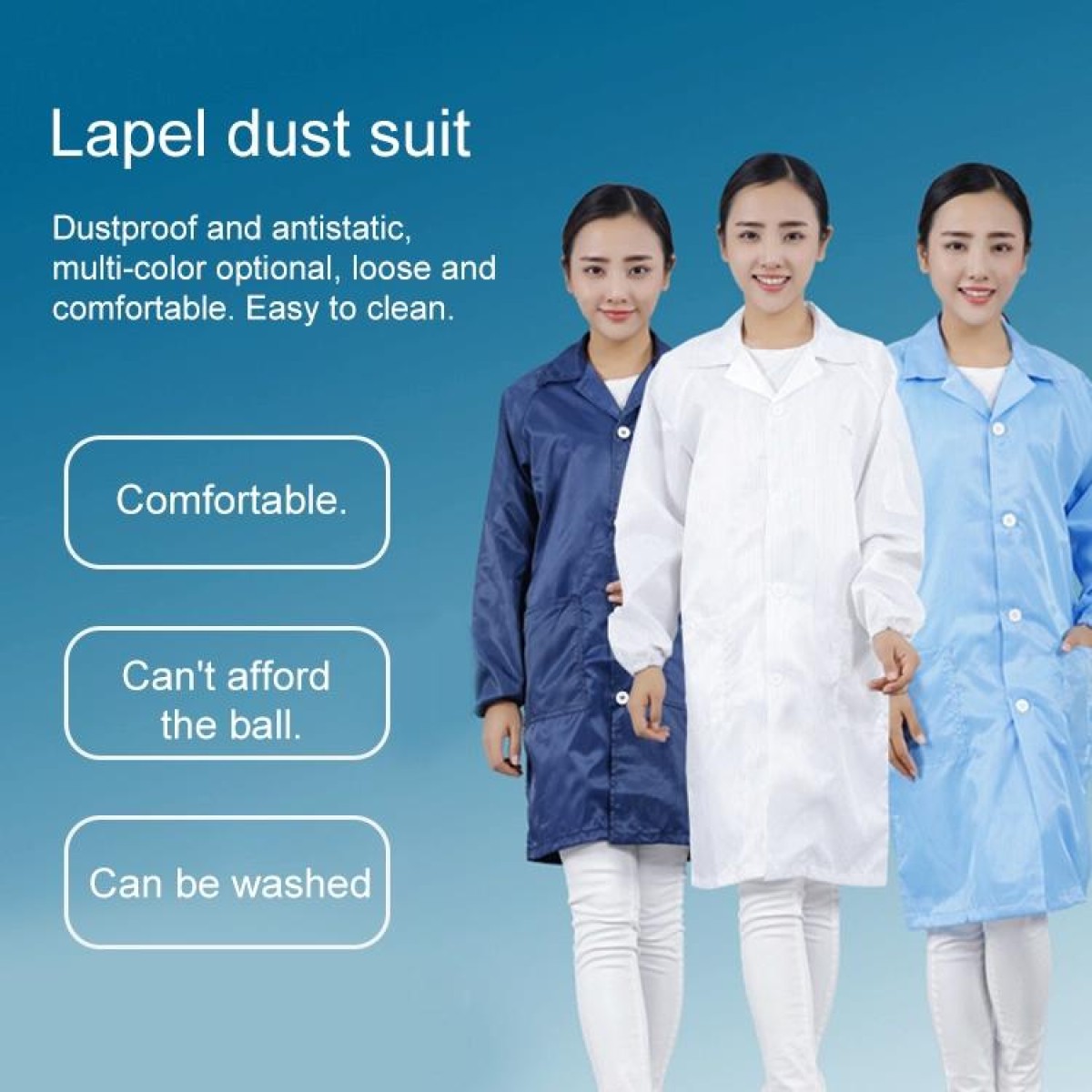 Electronic Factory Anti Static Blue Dust-free Clothing Stripe Dust-proof Clothing, Size:XXXXXL(Navy Blue)