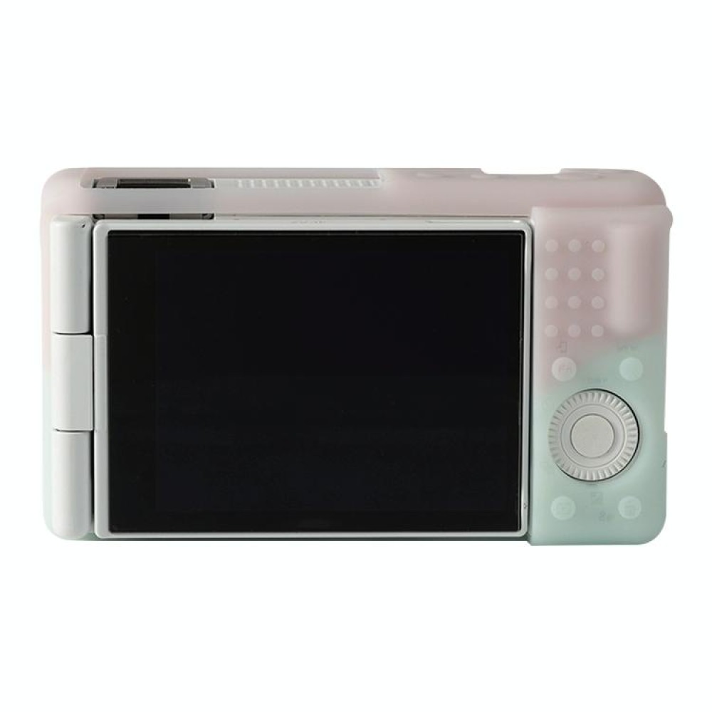 For Sony ZV-1F / ZV1 M2 Soft Silicone Protective Case(Jello Pink Green)