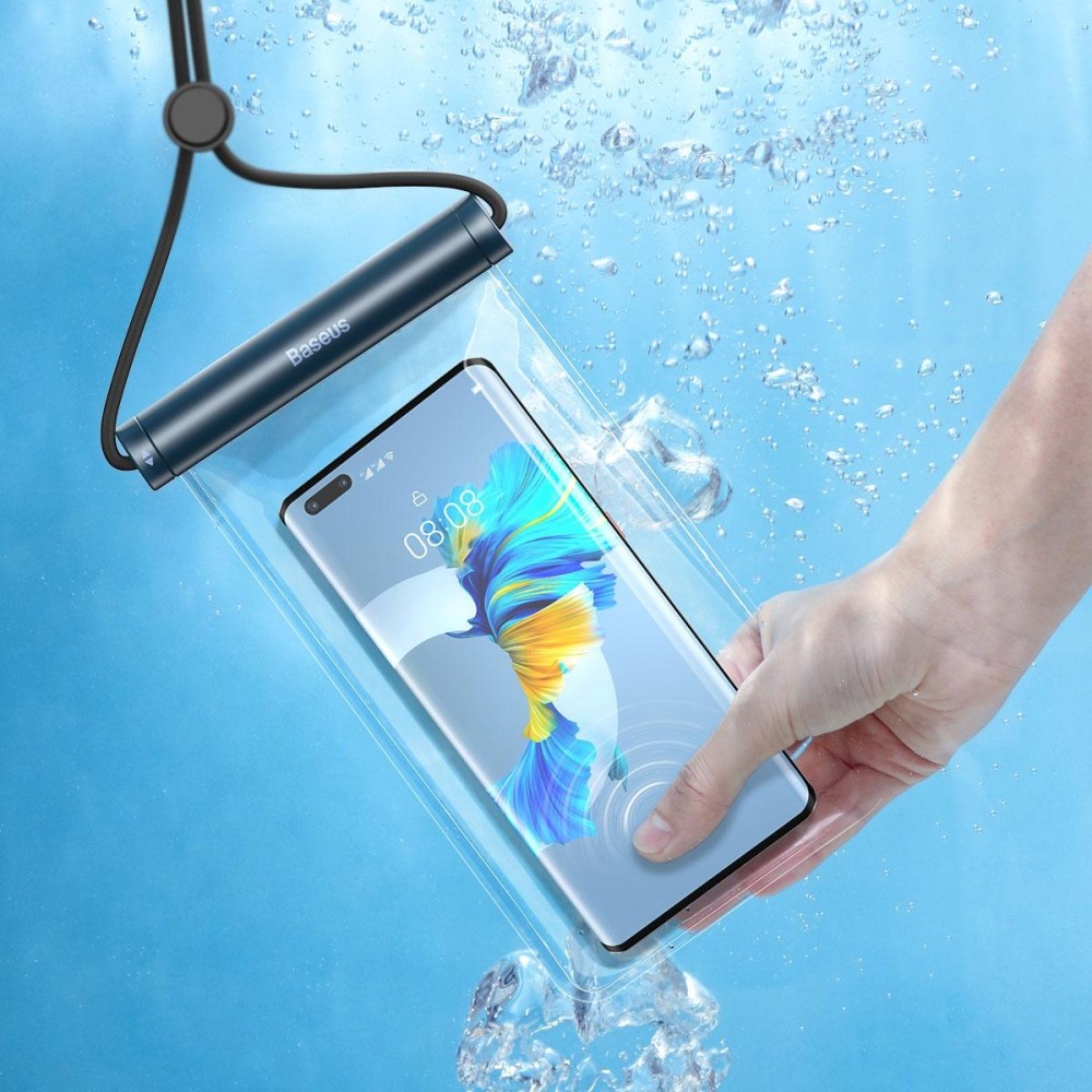 Baseus AquaGlide IPX8 Waterproof Phone Pouch with Cylindrical Slide Lock(Sea Blue)