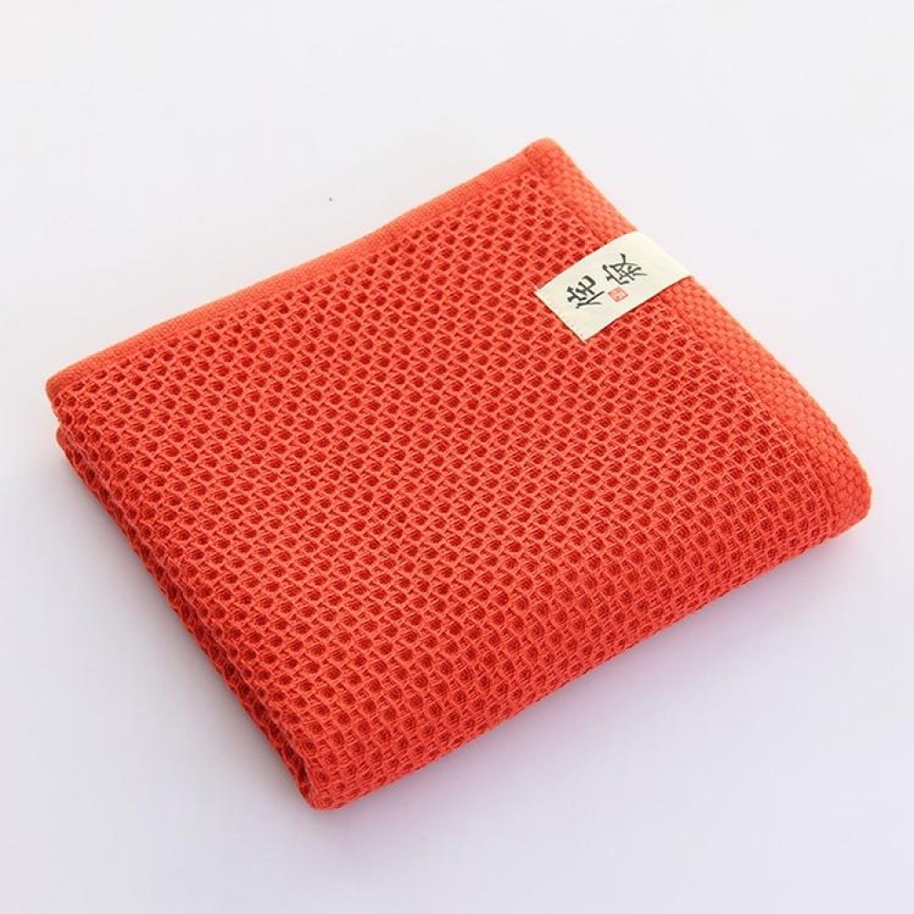 Honeycomb Cotton Towel, Size:33 x 34cm(Red)