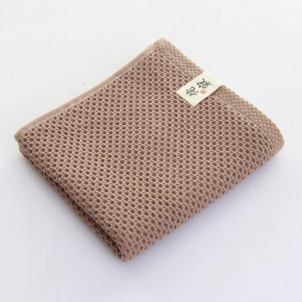 Honeycomb Cotton Towel, Size:35 x 75cm(Brown)