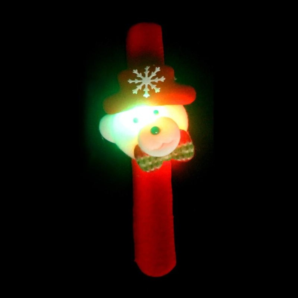 Santa Style Flash Light Merry Christmas Slap Pat Circle Wristband(Flannel Light Bear)