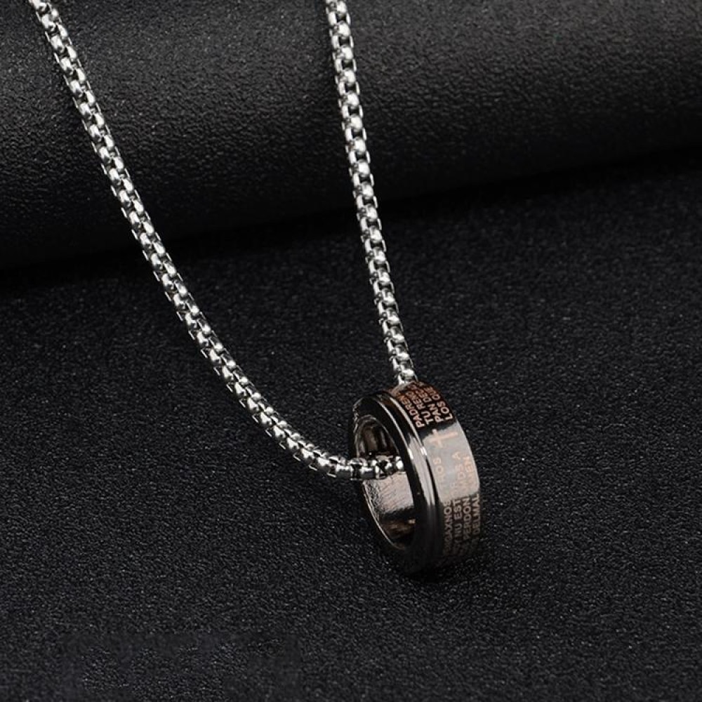 Hip Hop Versatile Thick Ring Pendant Long Necklace Ins Style Sweater Chain 70cm x 1